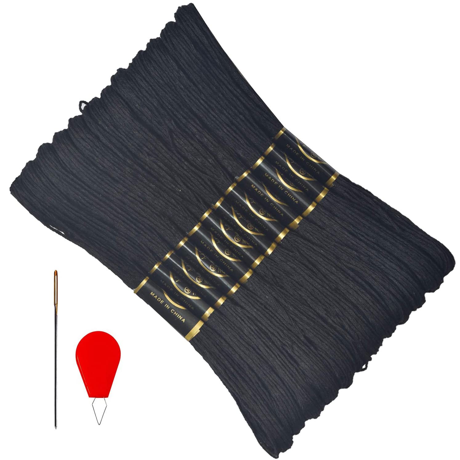 Premium Black Embroidery Floss - Cross Stitch