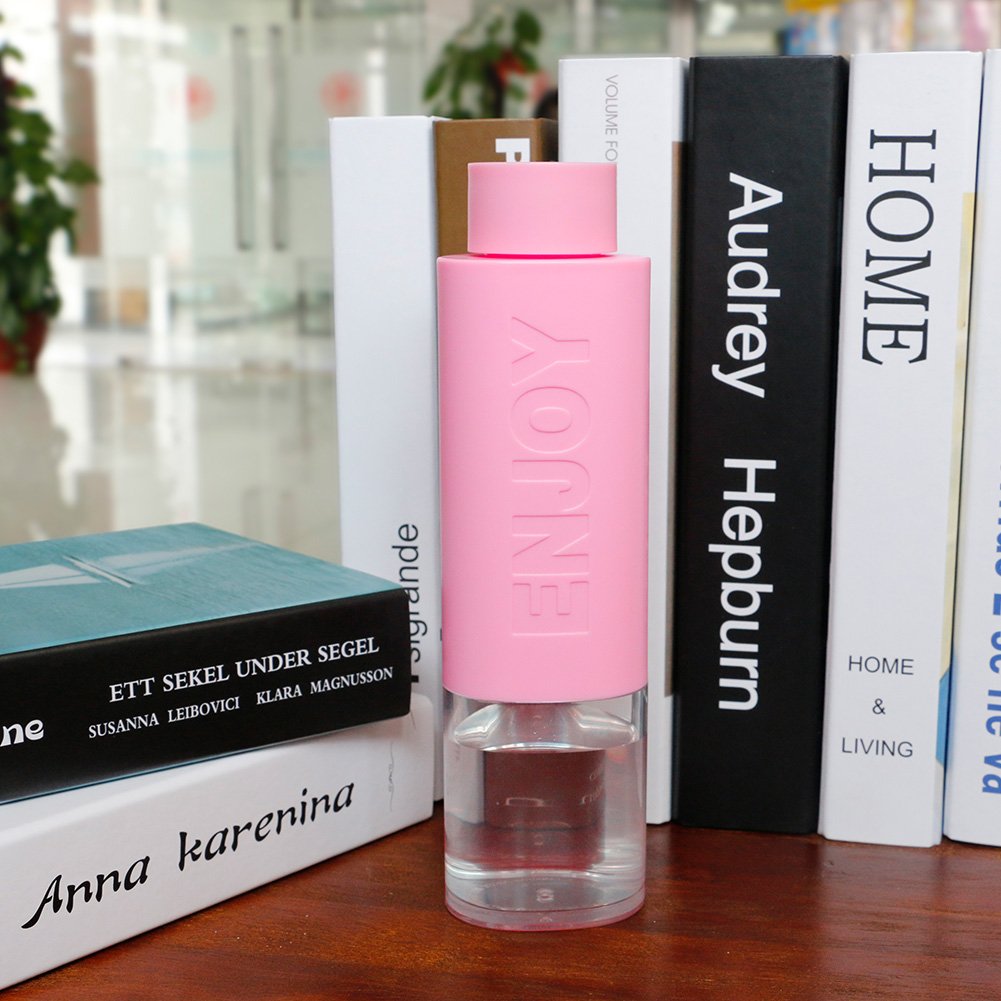 Trinkflasche Wasserflasche Auslaufsicher BPA Frei für Outdoor, Sport, Schule, Fitness und Fitnessstudio 500ML, Pink