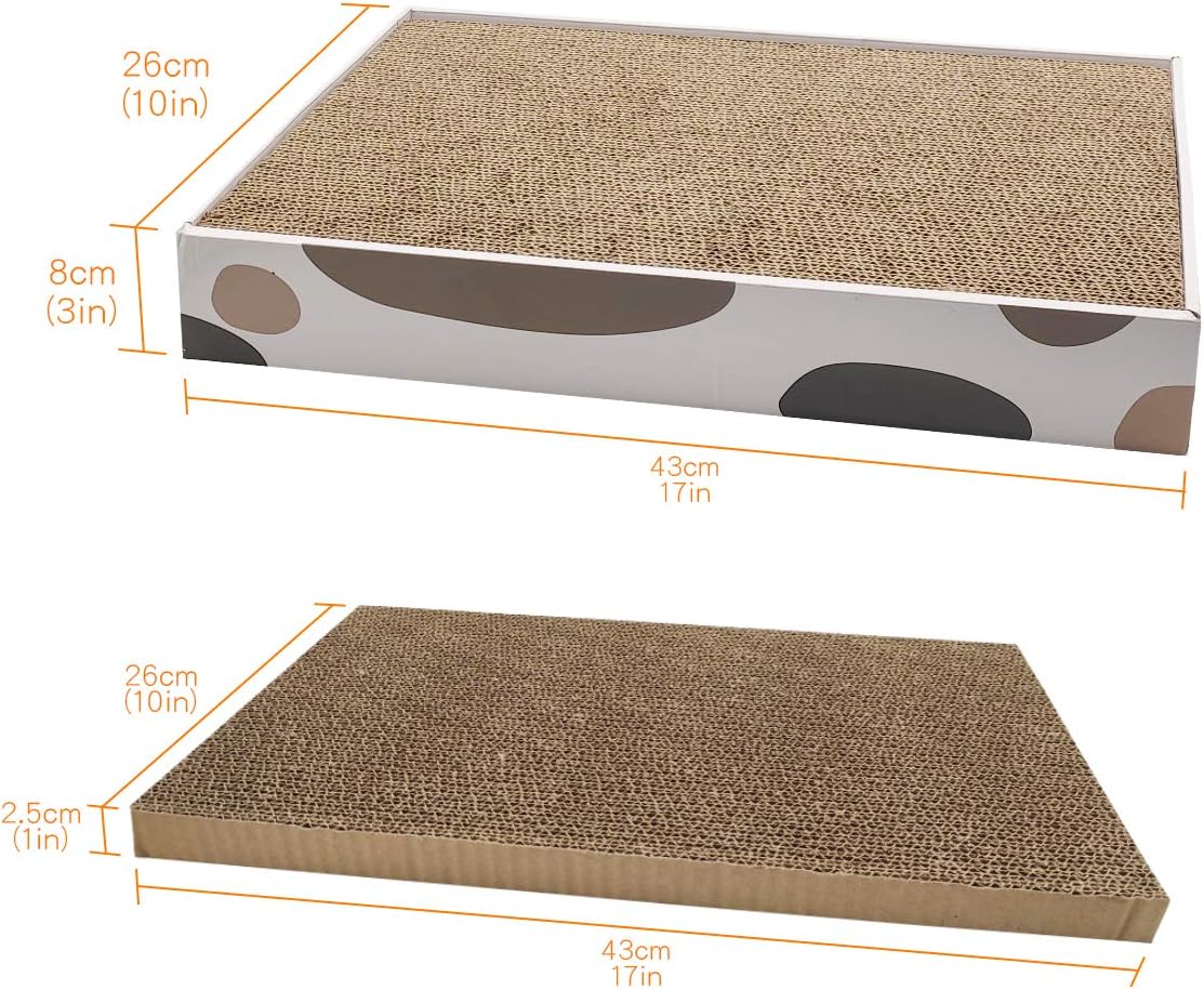 MSBC Cat Scratcher Carboard Refill Box with 3 Pieces 17"x10" Board, Kitty Cat Scratching Pad Recycle Corrugate Scratcher Cat Scratch Lounge Long Lasting Reversable : Pet Supplies
