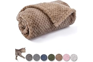CUTEMATE Dog Blanket or Cat Blanket or Pet Blanket, Warm Soft Fuzzy Blankets for Puppy, Small, Medium, Large Dogs or Kitten, Cats, Plush Fleece Throws for Bed, Couch, Sofa, Travel (M/32" x 40", Light Brown)