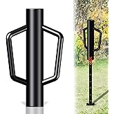 Fence Post Driver with Handle 12LB, T Post Pounder for Wire Fencing, Black | Metal Pole Hammer, U Posts Manual Driver Tool for Steel Stake Sign Post, 2.7" Inner Dia.