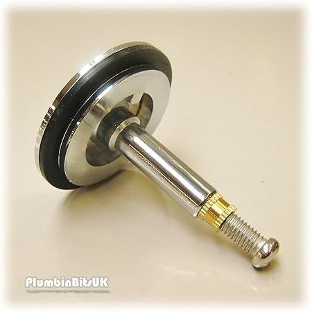 Verstellbarer Abfluss-Stopfen, 47 mm, mit Popup-Mechanismus nur mit Flachdichtung, verchromt