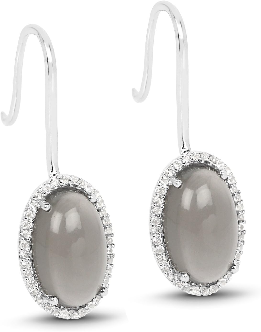 35.15ct Genuine Rutile & Topaz 14K Yellow Gold Drop Earrings 925 Sterling Silver