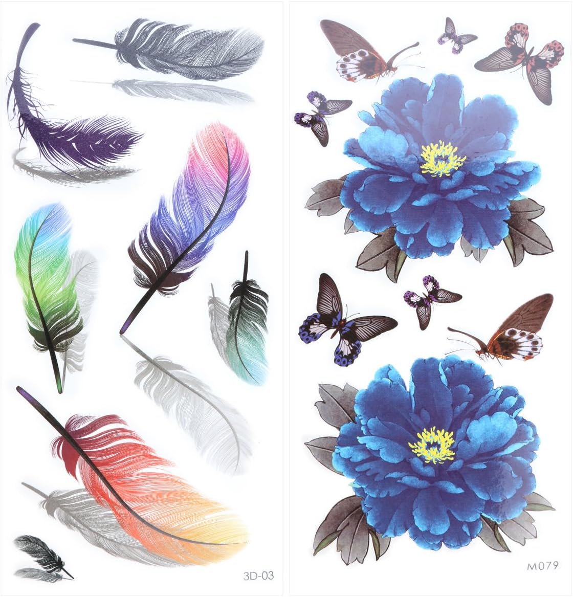 ULTNICE Temporary Tattoo Stickers for Women 3D Peony Flower Phoenix Design Easy Apply Waterproof Stick on for Adults Party Festival - Image 4