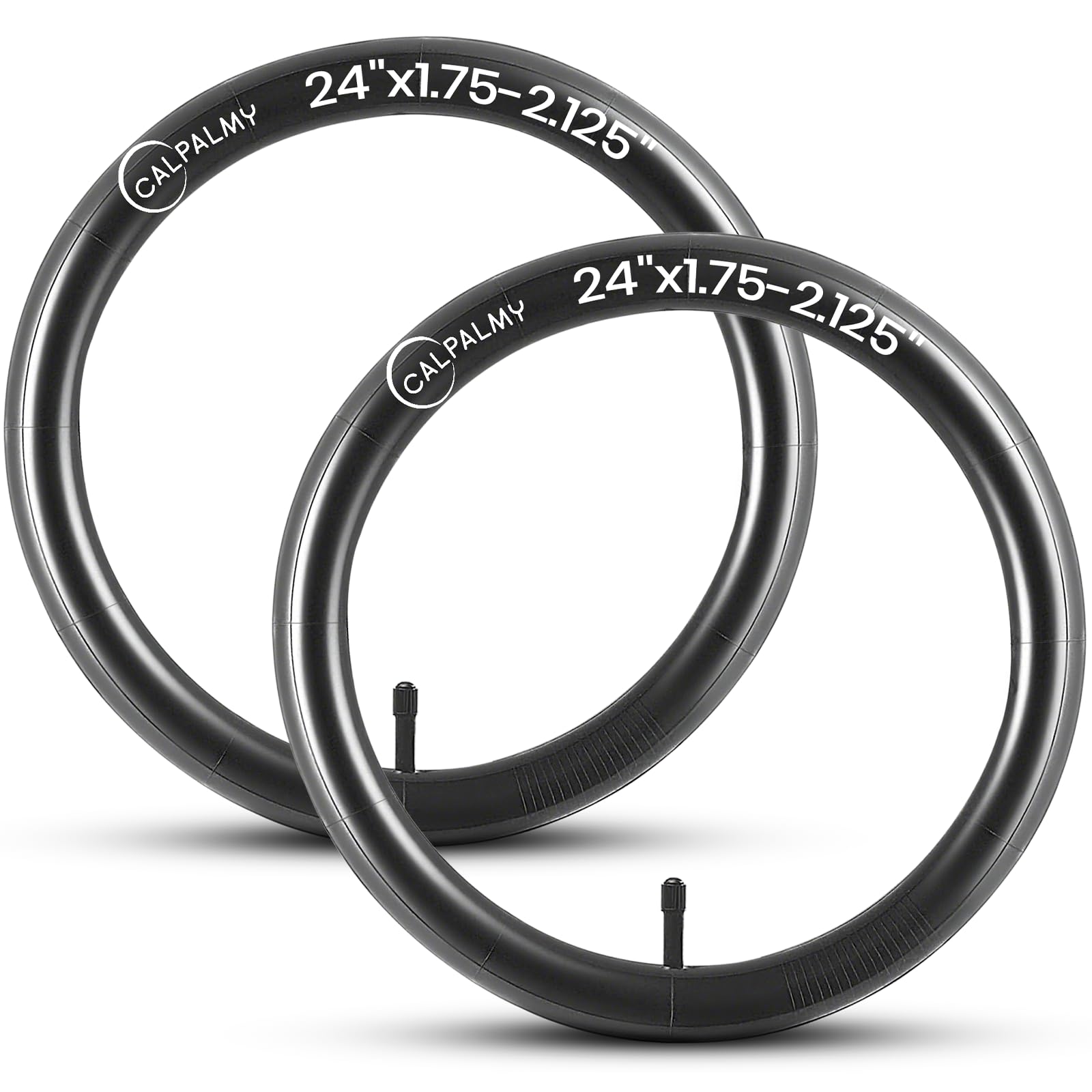 Photo 1 of 24" x 1.75/1.95/2.125 Bike Replacement Inner Tubes with Schrader Valve | Compatible with Road/Mountain Bikes Like Schwinn High Timber and Huffy Hardtail | Make of Heavy Duty Rubber (2-Pack)