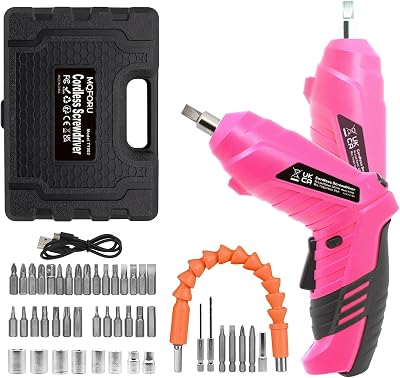 MQFORU Cordless Screwdriver 3.6V 48 in 1 Kit Dual Handle LED USB