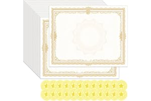 DUGUTUL DUTUTUL Premium Certificate Paper Set - 48 Sheets with Gold Seal Stickers, Perfect for Graduations, Diplomas, and Awards
