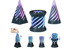 3PCS Impossible Cone,3D Printed Spiral Cone Fidget Toys,Impossible Pyramid Passthrough Sculpture,Stress Relieving Toys for Ad