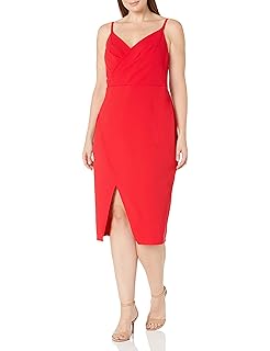 womens red wrap dress
