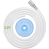 3.2FT Rubber Hose for 5 Gallon Water Bottle Dispenser | 304 Stainless Steel Countersunk Headl With 5 Gallon Water Jug Cap for 5 Gallon Bottle Replacement Hose