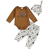 BULINGNA Newborn Baby Boy Daddy's Hunting Buddy Outfit Long Sleeve Bodysuit Romper with Pants Hat Hunting Season Clothes