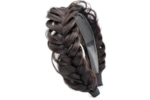Wide Messy Braided Headband with Teeth, High Elastic Synthetic Hair Braided Hair Band, Heat Resistant Hairpiece for Girls & W