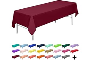 PARTY ULYJA Burgundy Tablecloths Plastic 3-Pack Premium 54 Inches x 108 Inches Disposable Table Covers Decorative Table Cloths for Rectangle Tables