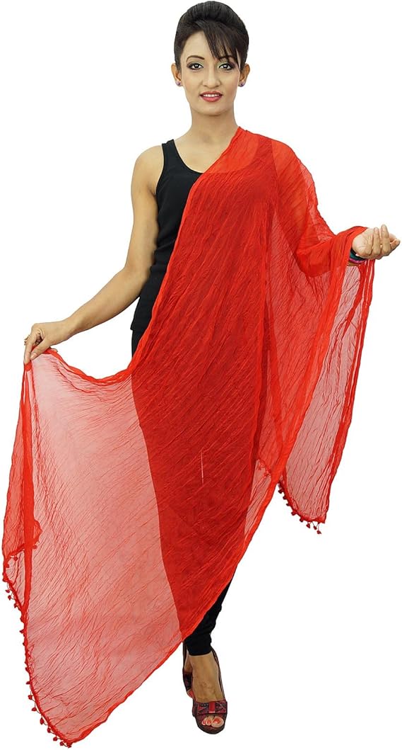 Chiffon Blend Dupatta Long Stole Women Neck Wrap Indian Scarves Chunni
