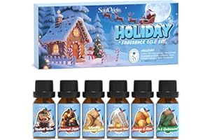 SoulOrigin Holiday Essential Oils Set, Fragrance Oil Set for Oil Diffusers, Scented Oils for Soap Candle Making 6x10ml - Mull