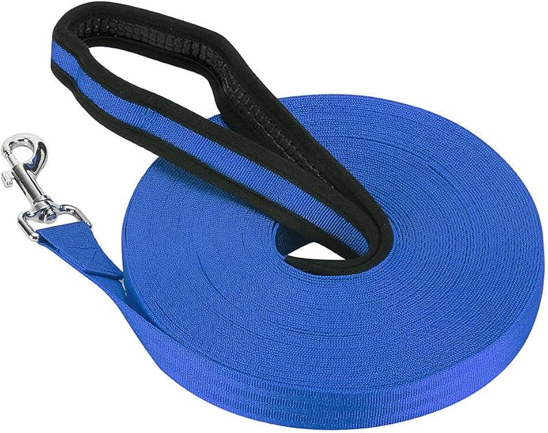 Vivifying 20M Dog Training Lead Nylon Leash 65ft 2cm Round Blue