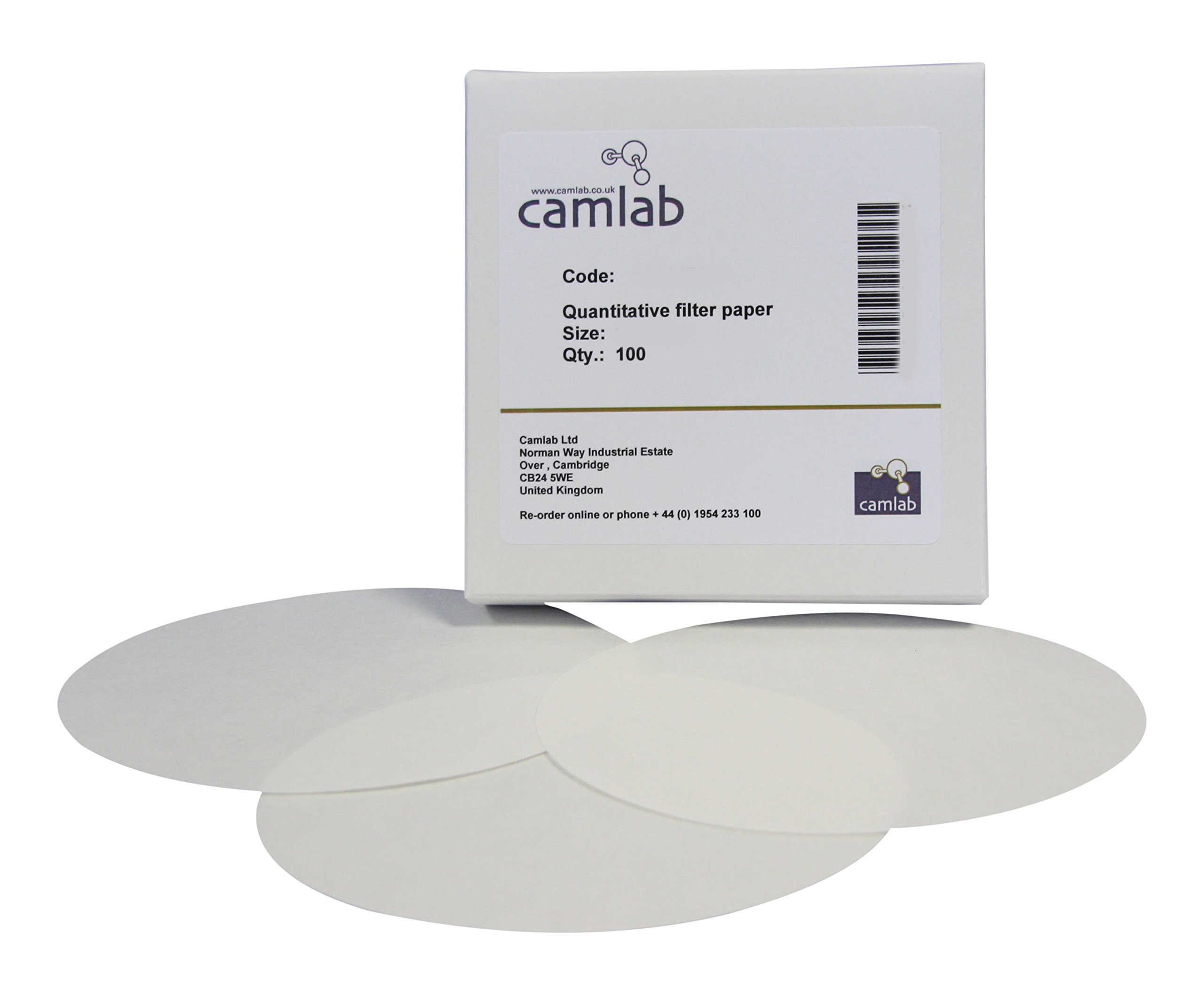 Camlab 1171175 Grade 15 [42] Quantitative Filter Paper, Diameter 240 mm (Pack of 100)