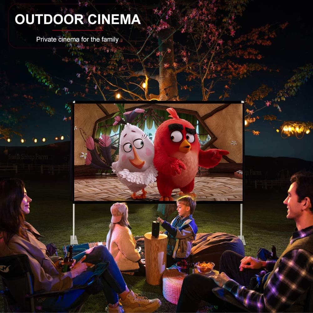 Projector Screen with Stand 120 inch 16:9 HD 4K Outdoor Indoor Projection Screen for Home Theater 3D Fast-Folding Projector Screen with Stand Legs and Carry Bag Projection Movie Wrinkle-Free…: Electronics
