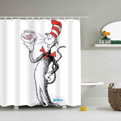 Amazon Com Fornate Quick Dry The Cat In The Hat Shower Curtain