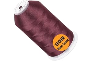 New brothread - Single Huge Spool 5000M Each Polyester Embroidery Machine Thread 40WT for Commercial and Domestic Machines - Amber Red