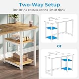 GreenForest 100cm Office Desk with Monitor Stand Oak Finish view 7