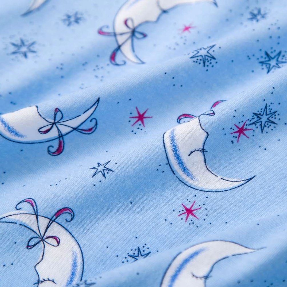 ENJOYNIGHT Womens Cotton Sleepwear Short Sleeves Print Sleepshirt Sleep Tee (Moon Cloud, L/XL)
