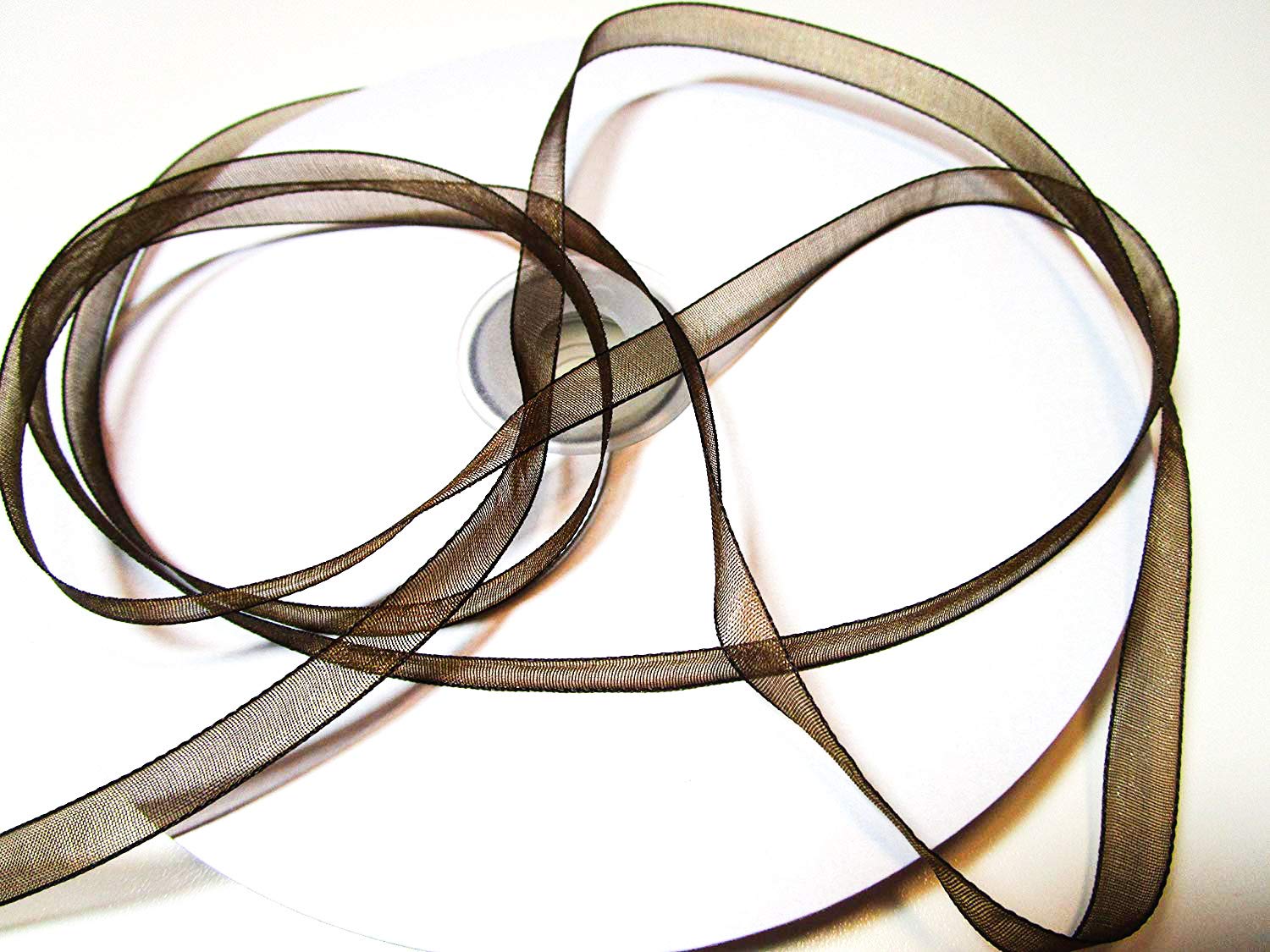 CaPiSo 6 mm Organza Ribbon, Gift Ribbon, Organza Wedding Christmas Decoration, Decorative Items, Dark Brown