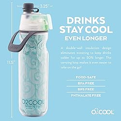O2COOL Mist 'N Sip Misting Water Bottle 2-in-1 Mist