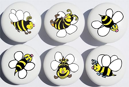 Bee Drawer Pulls Ceramic Nursery Drawer Knobs Amazon Co Uk Diy