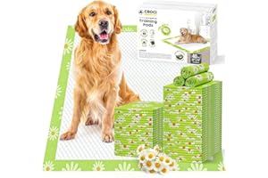 CROCI Pee Pads for Dogs 28x34in Daisy Scented Puppy Pads, Odor Eliminating Dog Pads Super Absorption Up to 8 Cups Urine, Leak-Poof & Quick Dry Disposable (40 Counts)