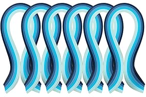 arricraft 1200 Strips 3mm Paper Quilling Strips Set, Quilling Art Strips, 6 Colors Paper Craft Supplies for Paper Art DIY Craft Projects-Blue Gradient