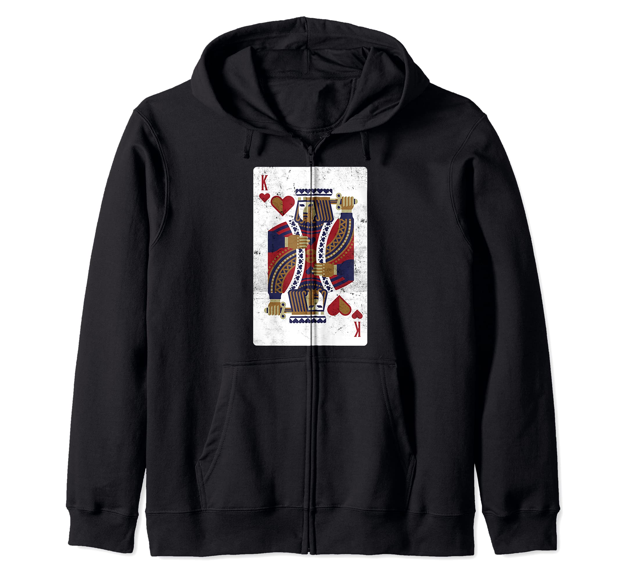 Funny King Of Hearts Card Poker Gambling Gifts Zip Hoodie
