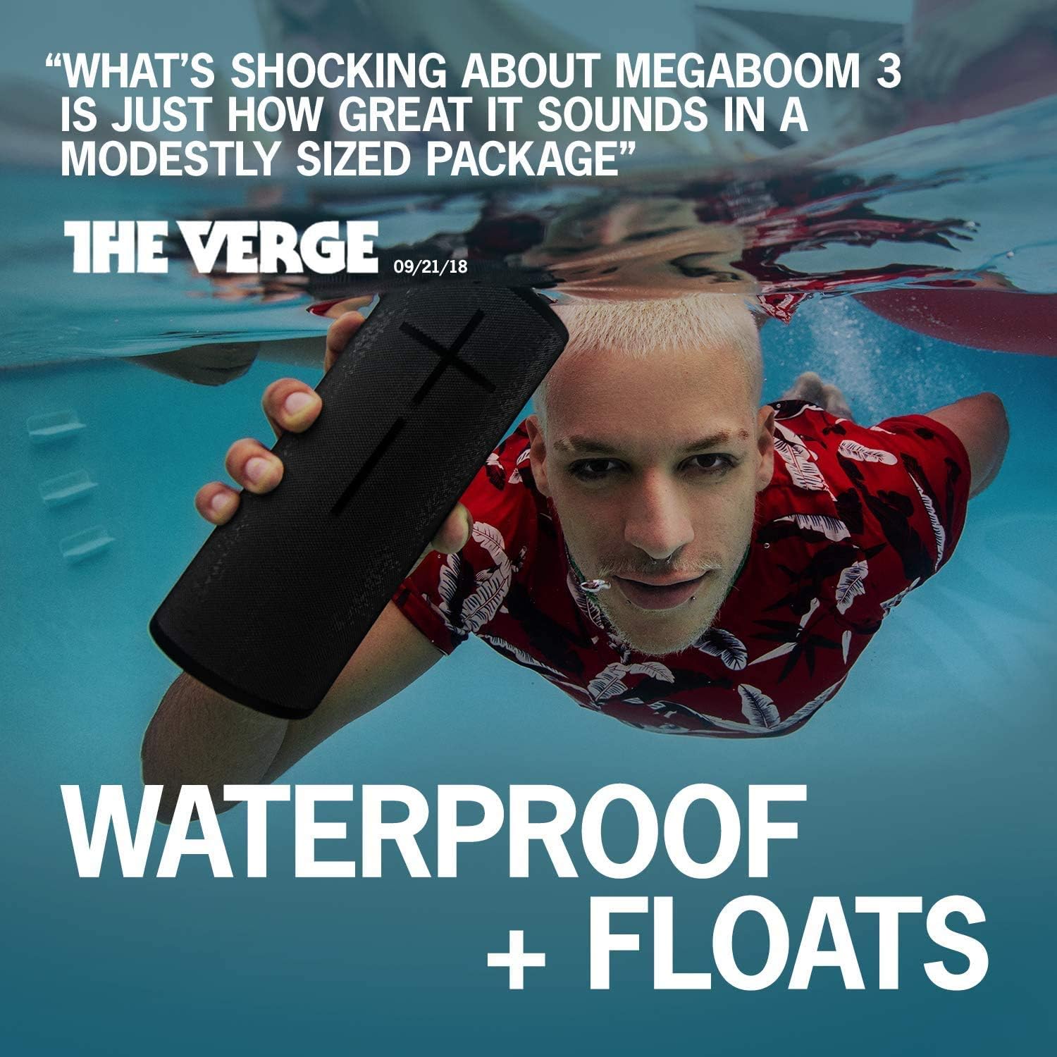 Ultimate Ears MEGABOOM 3 Portable Waterproof Bluetooth Speaker - Lagoon Blue: Electronics