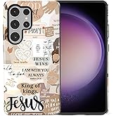 Yesad Case for Samsung Galaxy S25 Ultra, Hybrid 2-Layer Case, Shockproof Military-Grade Protection Durable Anti-Scratch Phone Case for Woman Man Boy Girl, Jesus Bible Verse Collage 1