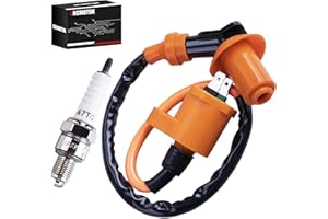 CNCMOTOK High Performance Racing Ignition Coil Electrode Spark Plug for Chinese 50cc 125cc 150cc Gy6 Moped Scooter ATV Go Kart