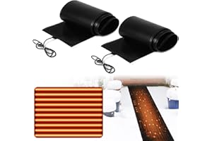 Baquler 2 Pieces 10 ft Snow and Ice Melting Mats Roof and Valley Heater Ice Dam Prevention Heated Outdoor Mats Electric Snow Melting Mats for Winter Snow Removal
