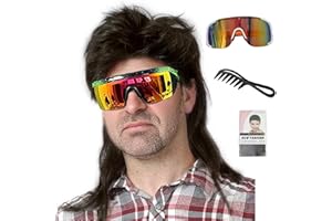 Lotfon Mullet Wigs for Men Joe Dirt Emo Wig 80s Costumes Fancy Party Accessory Cosplay Wig Halloween Man x (Black)