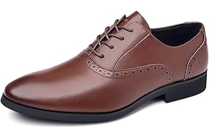 kkdom Men Dress Shoes Slip On Oxford Formal Leather Shoes