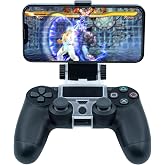 Mcbazel Phone Mount Clip for PS4 Controller, Smart Phone Holder Compatible with PS4 DualShock 4 Controller and iPhone, Android up to 6 Inch - Black