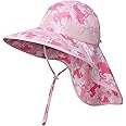 icolor Kids Sun Hat UPF50+ Sun Protection Bucket Hat Toddler Summer Beach Play Hats with Neck Flap for Girl Boy Ages 3~10