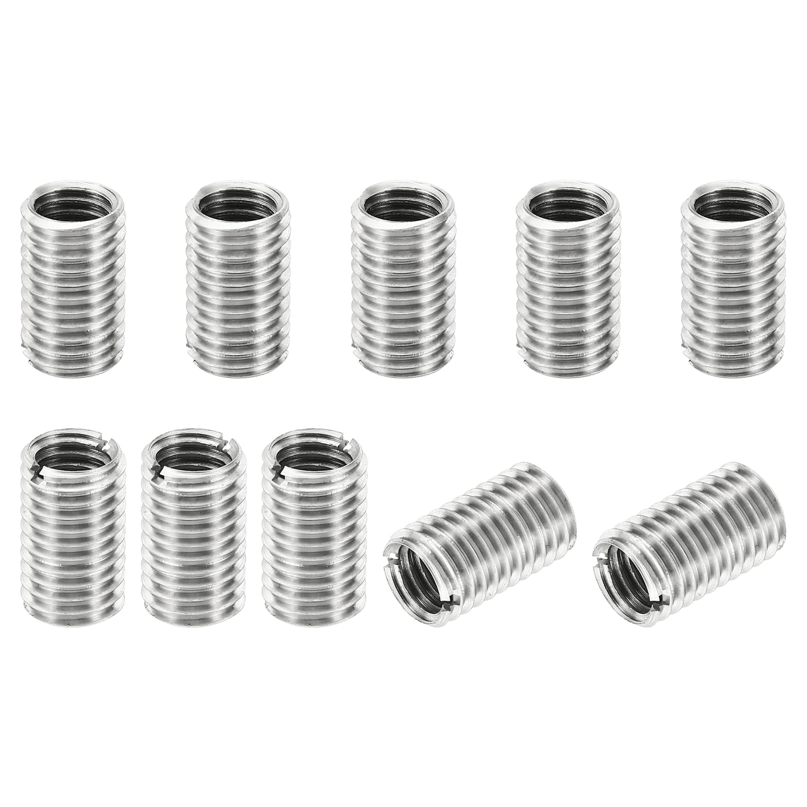 PATIKIL Thread Adapters Sleeve Reducing Nut, 10 Pcs M12x1.75 Male to M10x1.5 Female Repairing Insert Nut Screw Reducer Stainless Steel Fastener 20mm