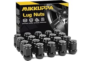 MIKKUPPA 1/2-20 Lug Nuts - Replacement for 1987-2018 Jeep Wrangler JK, 2002-2012 Jeep Liberty, 1993-2010 Jeep Grand Cherokee Aftermarket Wheel - 20pcs Black Closed End Solid Lug Nuts
