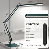 SKYLEO LED Desk Lamp with Slim Base Adjustable Swing Arm 1300LM 12W Green view 3