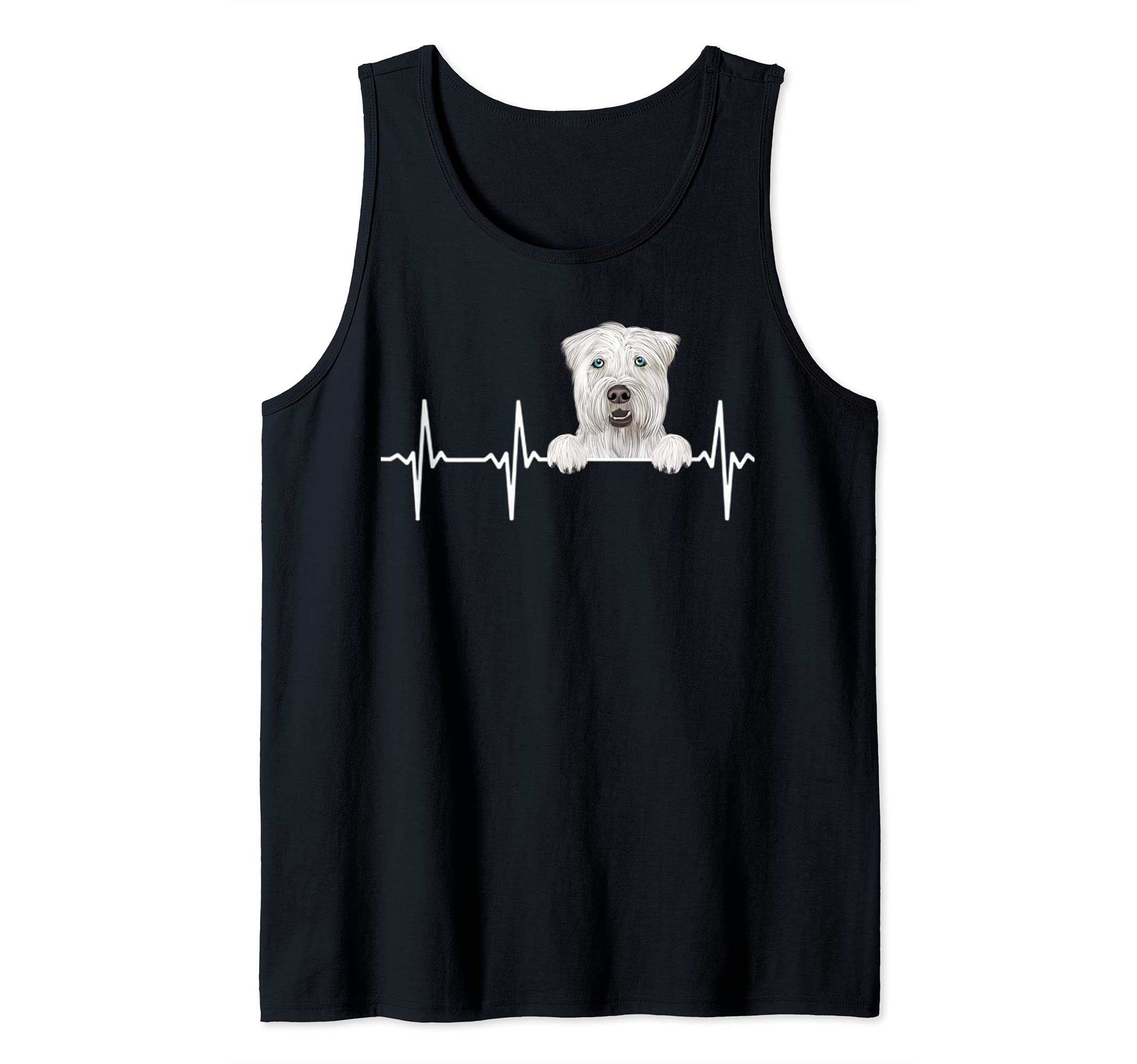 Funny Dog Heartbeat For Soft Coated Wheaten Terrier Lovers Tank Top