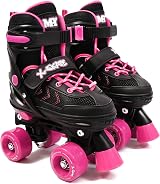M.Y X-Skate Adjustable Pink Quad Roller Skates for Kids UK 12-2
