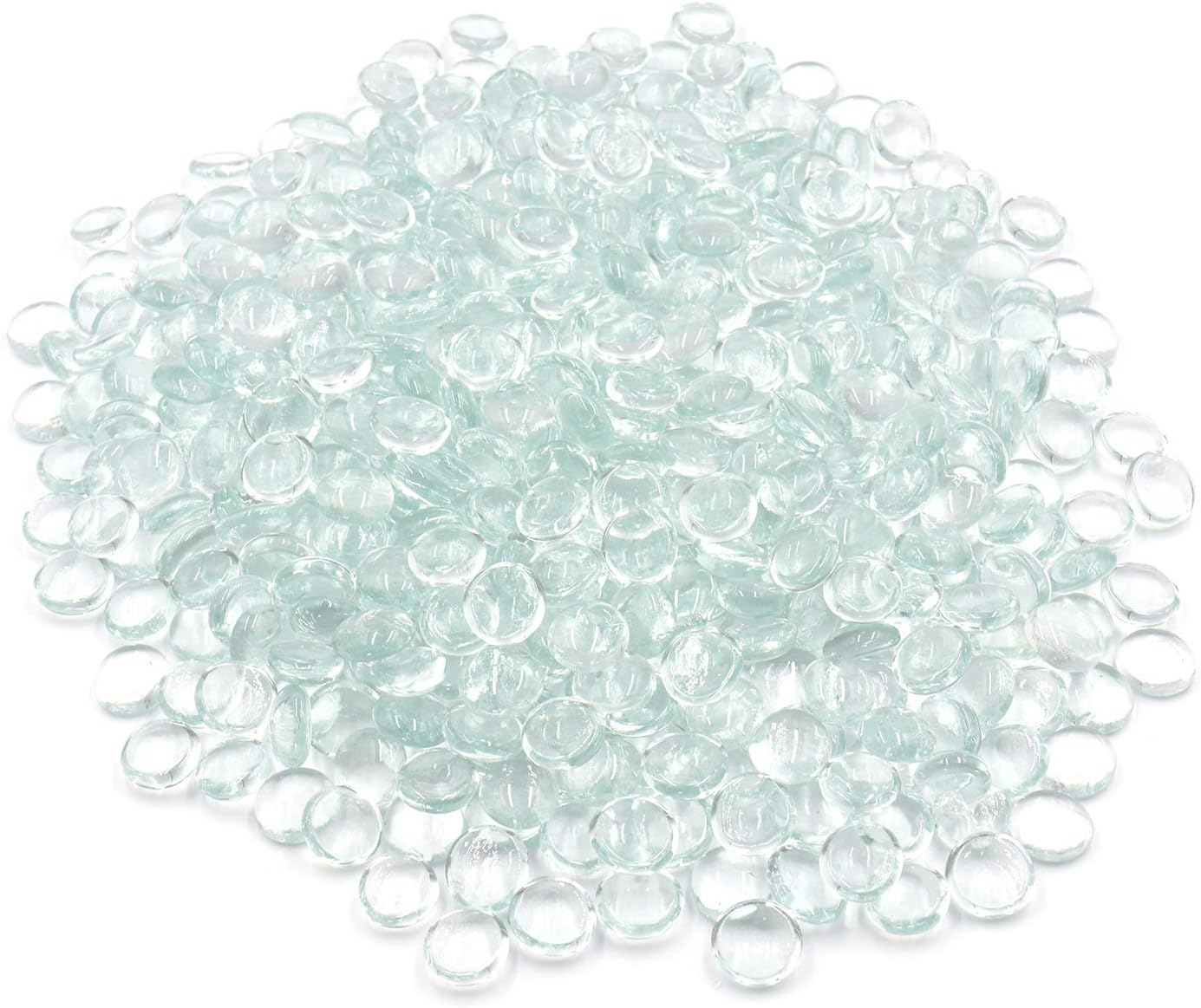 Vase Fillers - Flat Glass Marbles for Vases - 5 LB Clear Decorative Stone Beads for Vases, Crafts, Colored Rocks Table Scatter, Aquarium and Fish Tank Pebbles, Party Centerpieces, Gem Décor, Mosaics Floral Displays