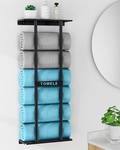 STWWO Bathroom Towel Storage Rack, Towel Racks for Bathroom Wall