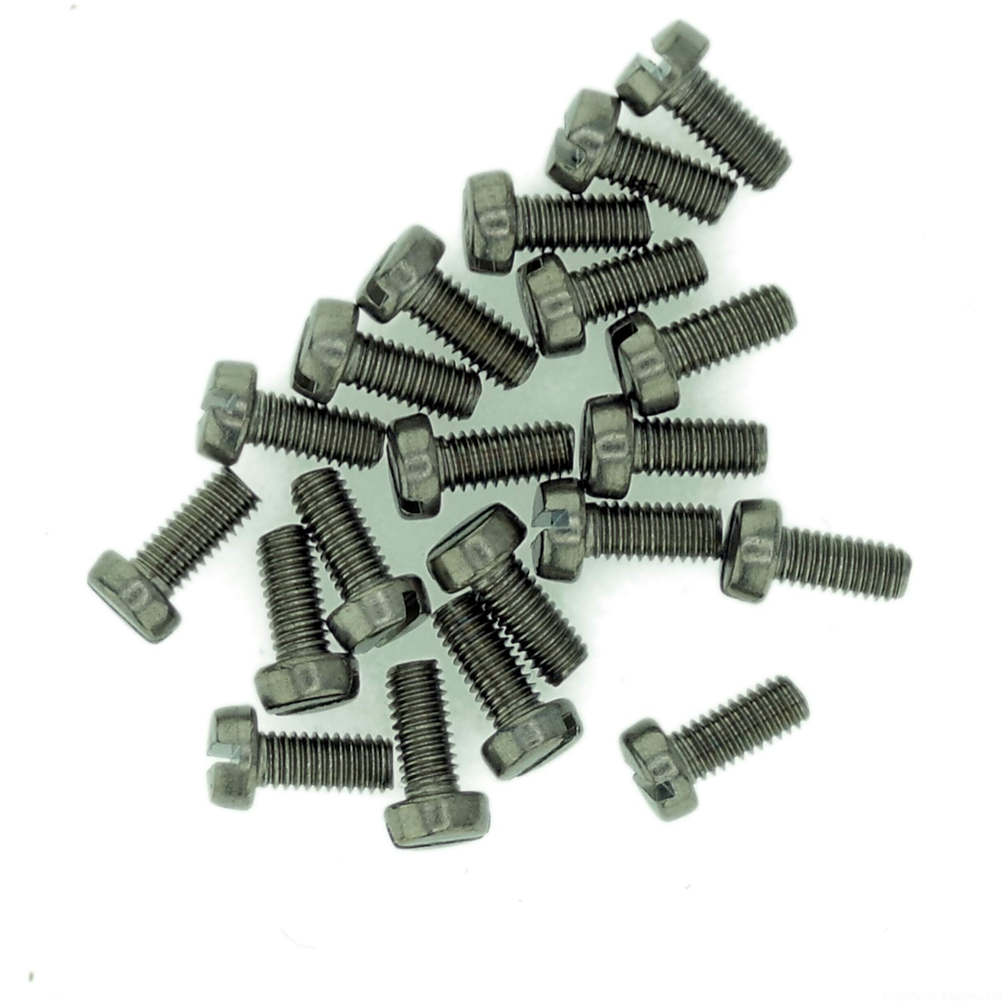 M1.6 (1.6mm x 12mm) Slot Cheese Machine Screw (Bolt) - Stainless Steel (A2) (Pack of 20)