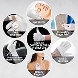 Sibba 3 Pairs Medium Touch Screen Moisturizing Gloves White Cotton view 7