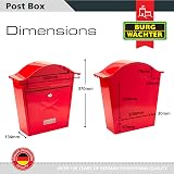 Burg-Wächter MB01R Red Classic Wall Mounted Lockable Weatherproof Post Box view 4